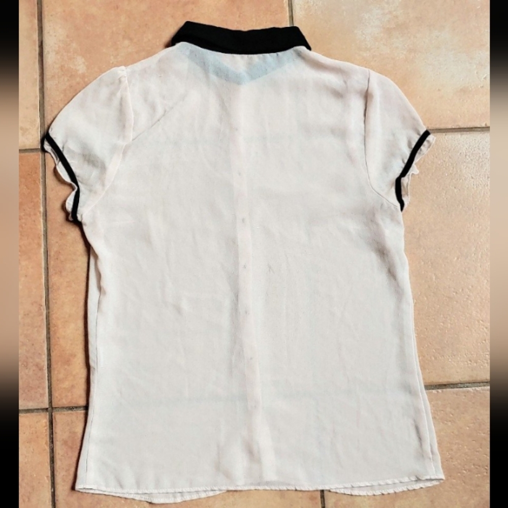 Zara Basic Blush Pink Semisheer Button Up - image 2